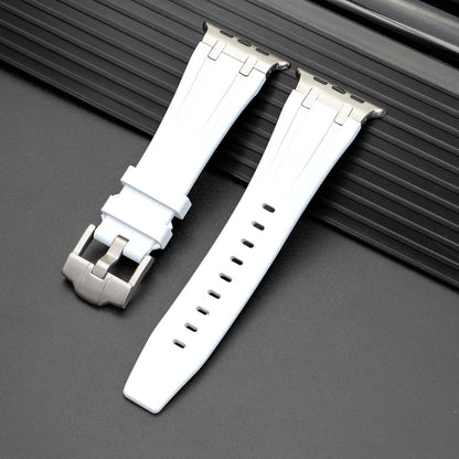 Durable Rubber Strap For Apple Watch With Metal Buckle