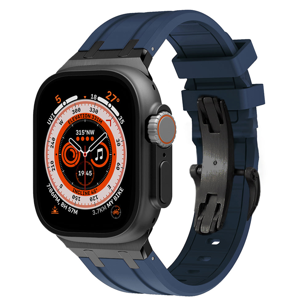 Durable Silicone Watch Strap With Secure Buckle And Metal Fittings