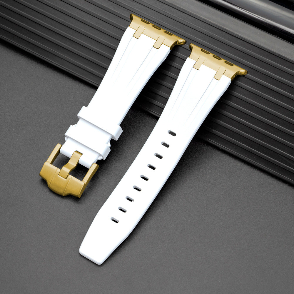 Durable Rubber Strap For Apple Watch With Metal Buckle