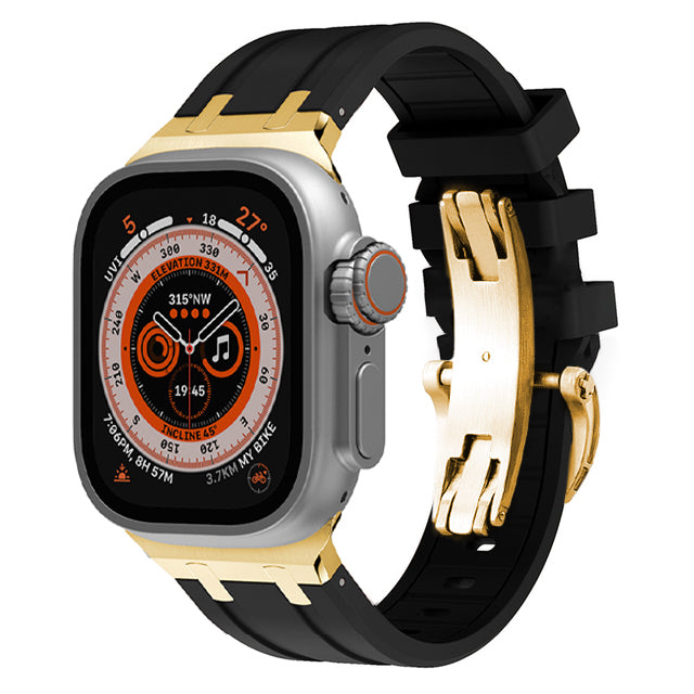 Durable Silicone Watch Strap With Secure Buckle And Metal Fittings