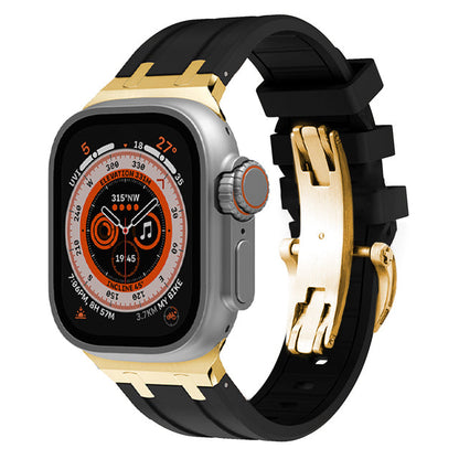 Durable Silicone Watch Strap With Secure Buckle And Metal Fittings