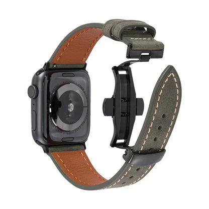 Premium Leather Strap for Apple Watch with Secure Buckle