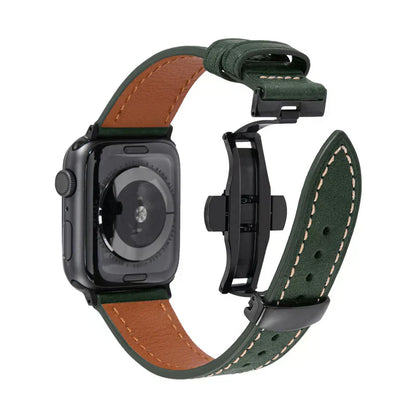 Premium Leather Strap for Apple Watch with Secure Buckle