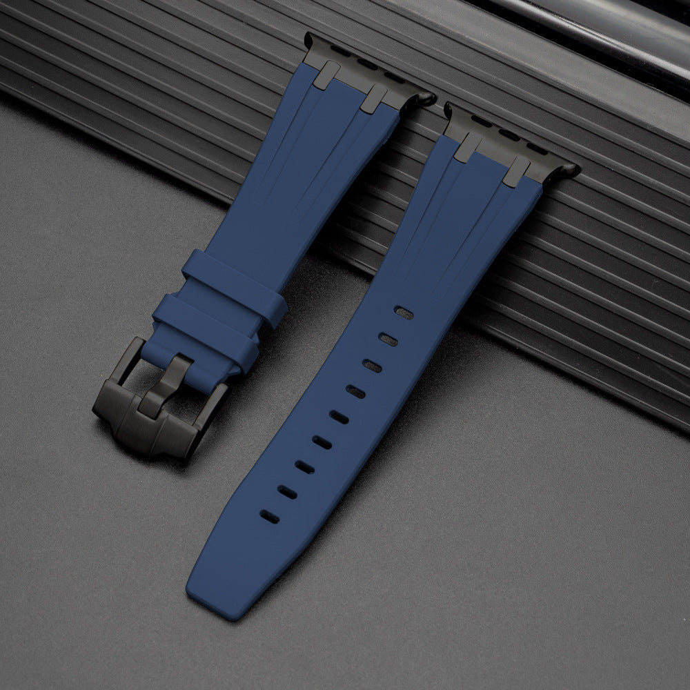Durable Rubber Strap For Apple Watch With Metal Buckle