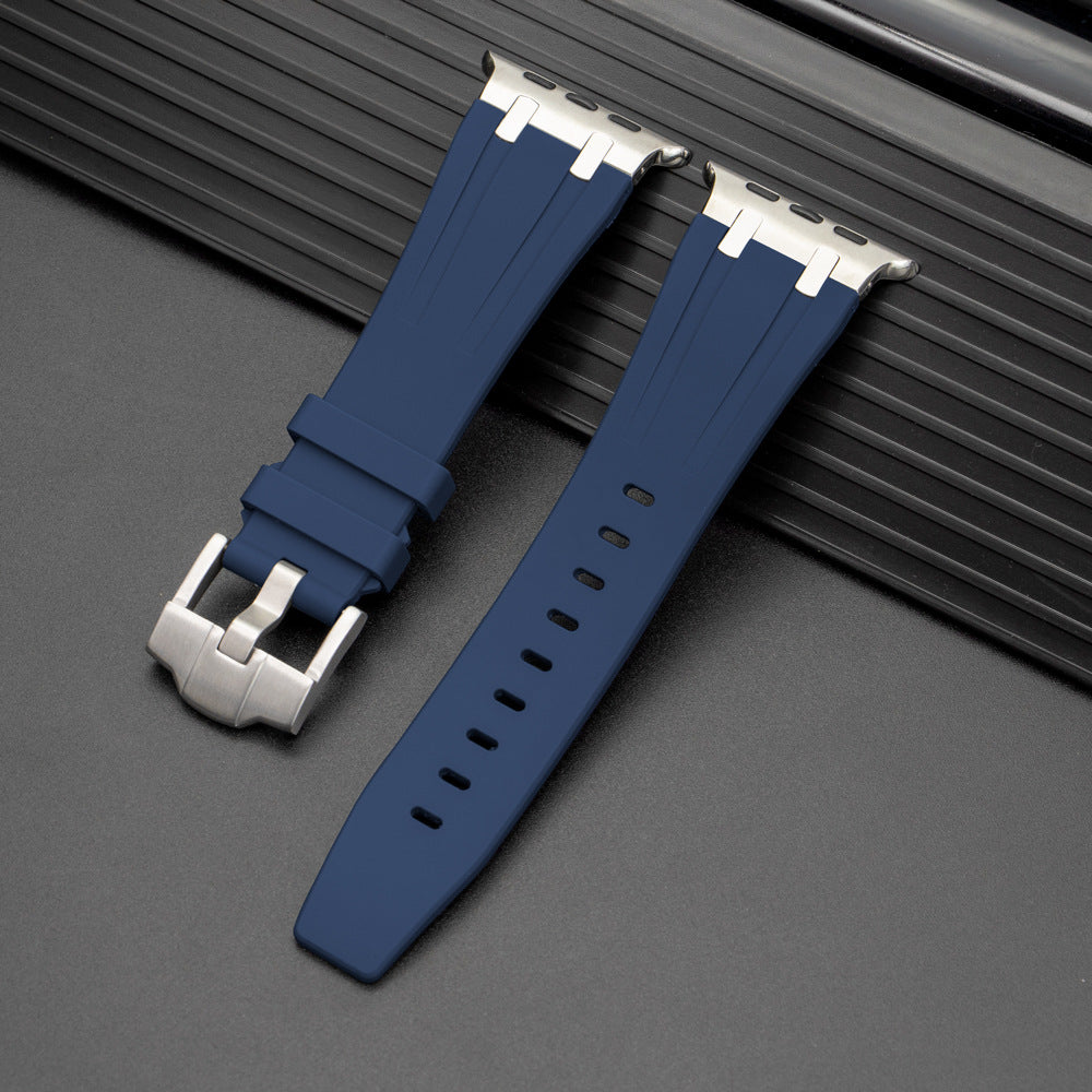Durable Rubber Strap For Apple Watch With Metal Buckle