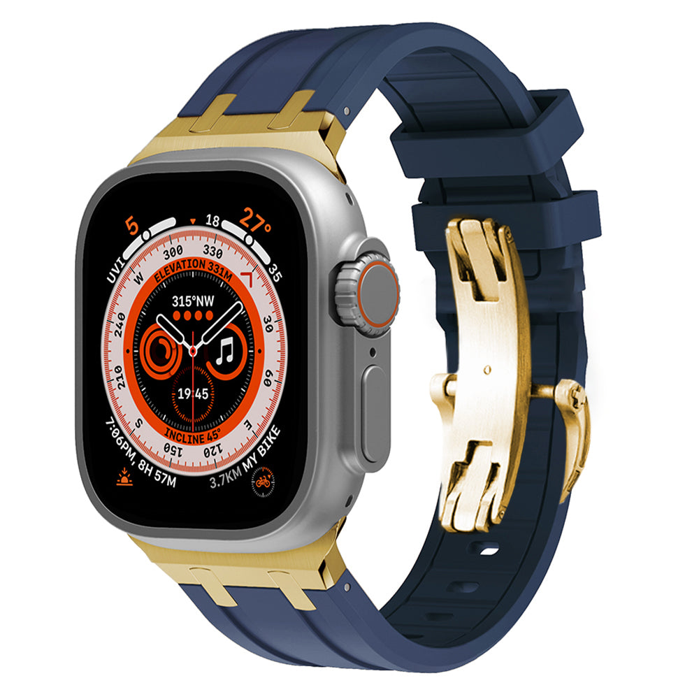 Durable Silicone Watch Strap With Secure Buckle And Metal Fittings
