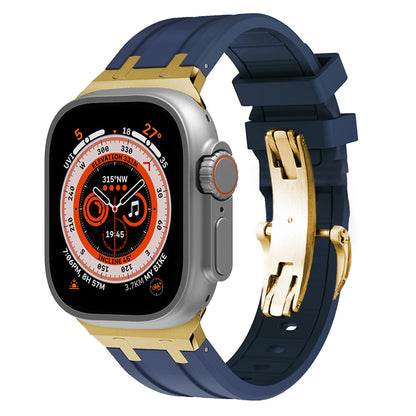 Durable Silicone Watch Strap With Secure Buckle And Metal Fittings