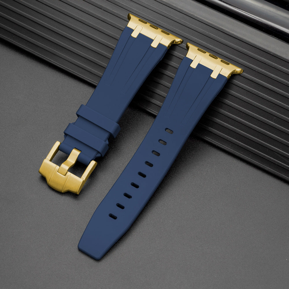 Durable Rubber Strap For Apple Watch With Metal Buckle
