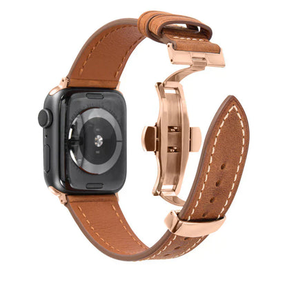 Premium Leather Strap for Apple Watch with Secure Buckle