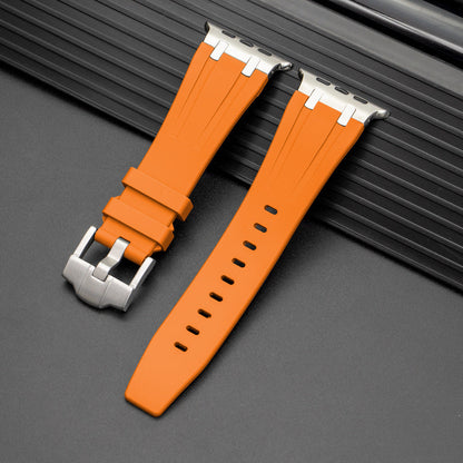 Durable Rubber Strap For Apple Watch With Metal Buckle