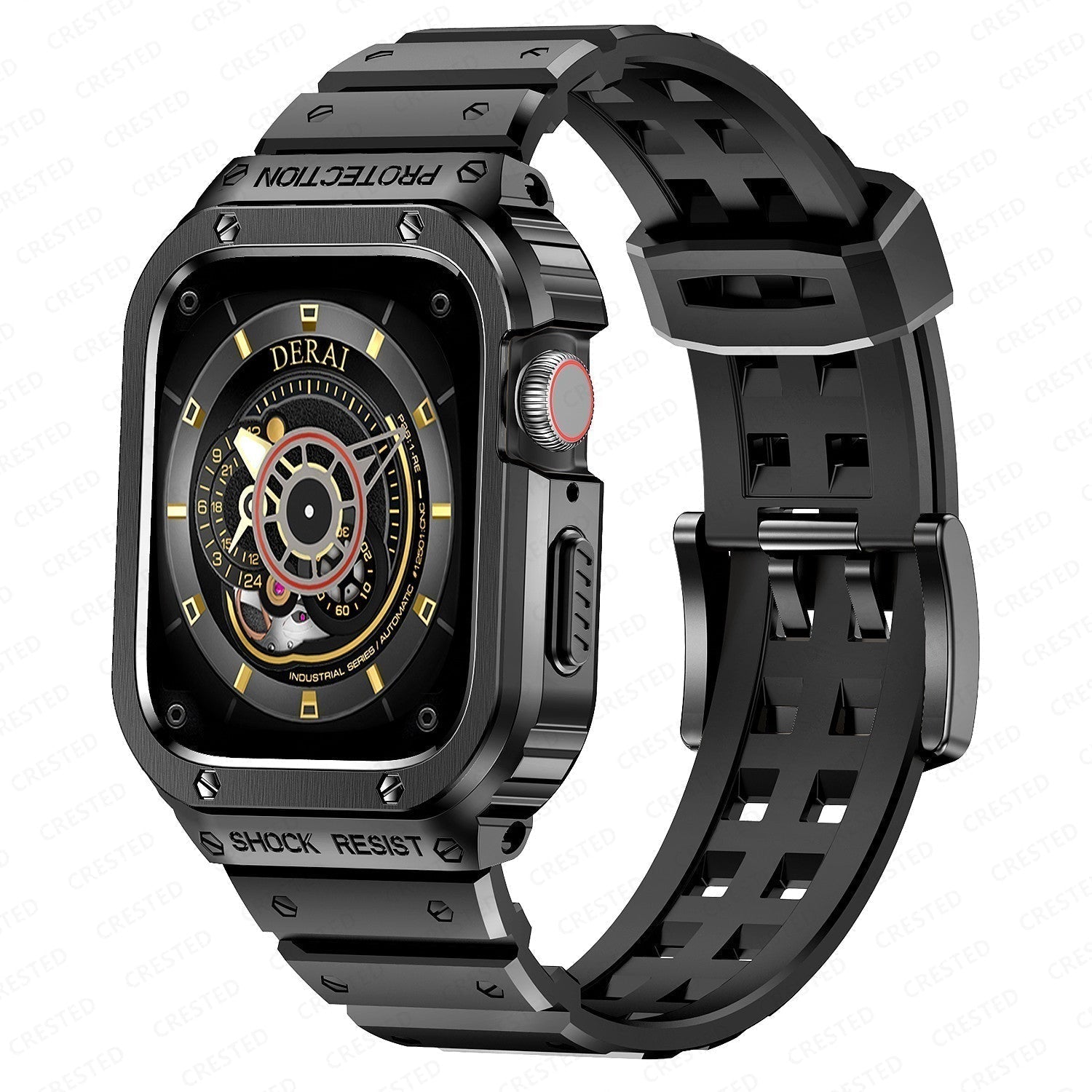 Durable Silicone Band With Metal Case For Apple Watch - BritishElegance