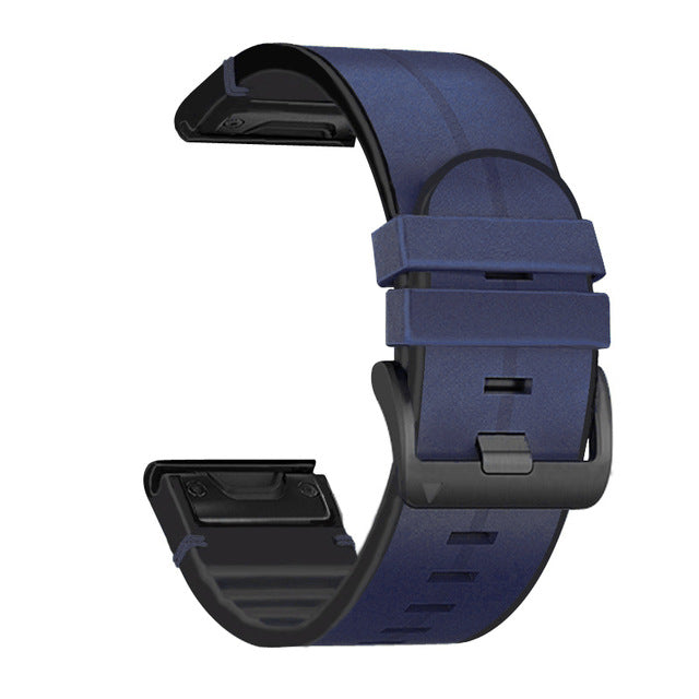 Soft Leather Replacement Watch Band For Fenix 8 7 6 5