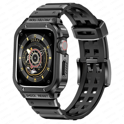 Durable Rubber Band For Apple Watch With Metal Case - VogeLuxe