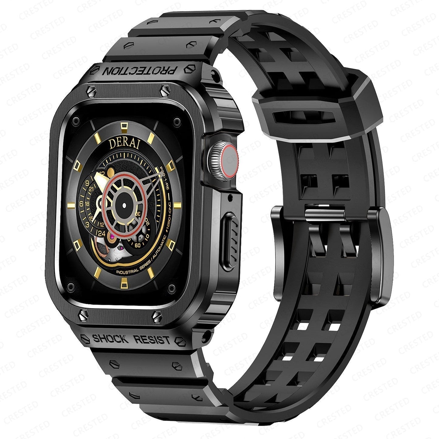 Durable Rubber Band For Apple Watch With Metal Case