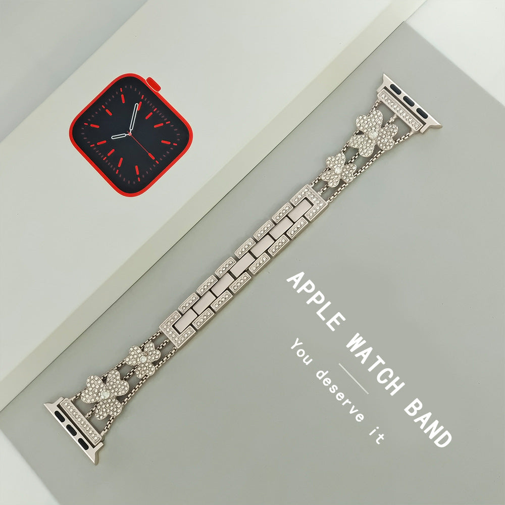 Elegant Flower Crystal Apple Watch Band Bracelet