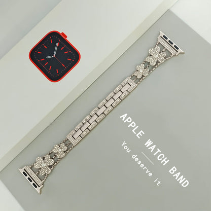 Elegant Flower Crystal Apple Watch Band Bracelet