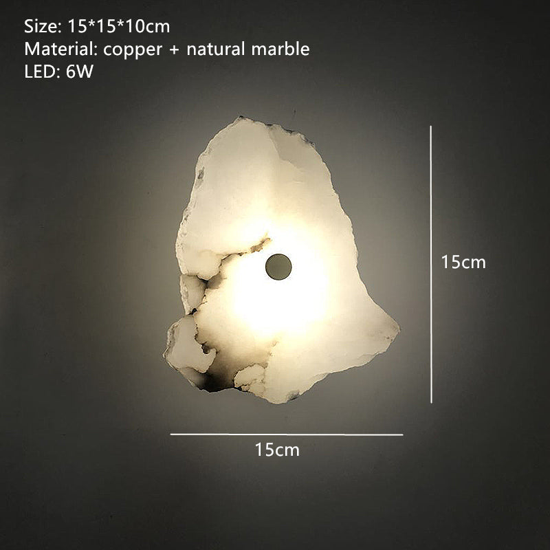 Luxury Marble LED Wall Light With Copper Details