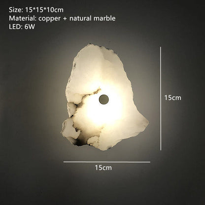 Luxury Marble LED Wall Light With Copper Details