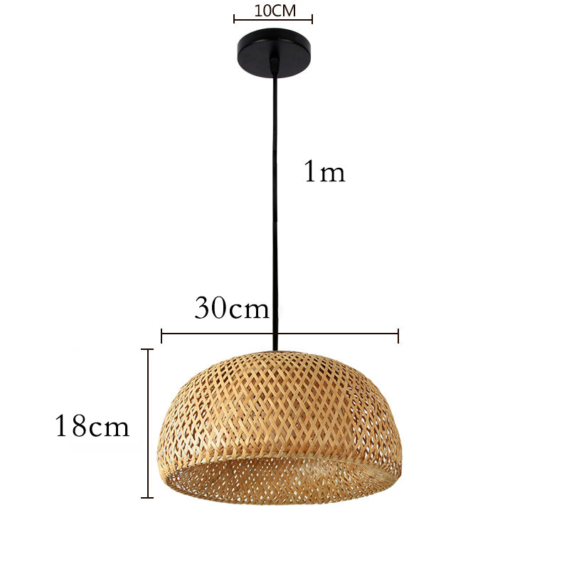 Natural Bamboo Hanging Lamp Handmade Asian Style