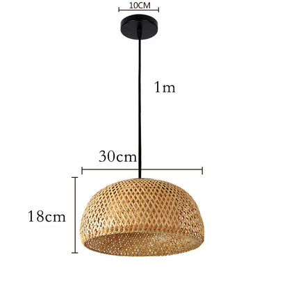 Natural Bamboo Hanging Lamp Handmade Asian Style