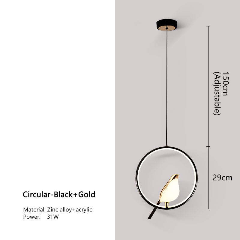 Modern Black Crystal Ceiling Lamp Pendant Light