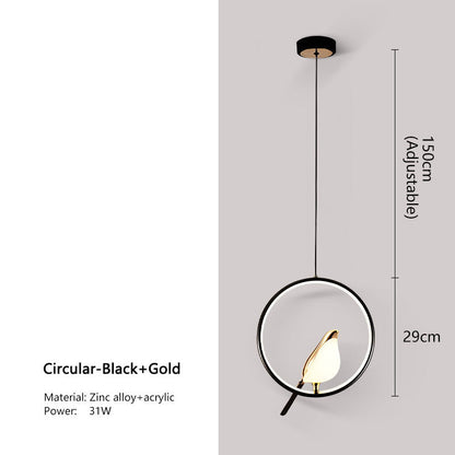 Modern Black Crystal Ceiling Lamp Pendant Light