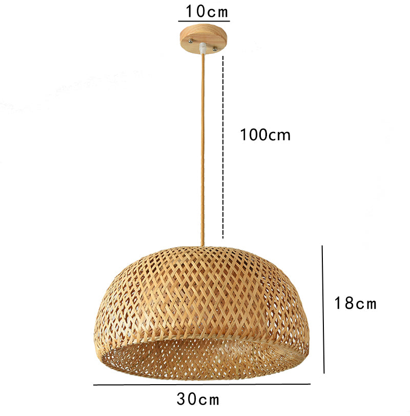 Natural Bamboo Hanging Lamp Handmade Asian Style