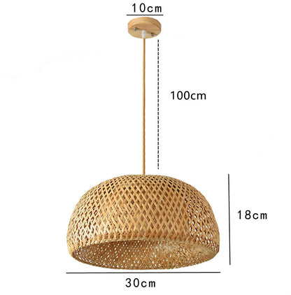 Natural Bamboo Hanging Lamp Handmade Asian Style