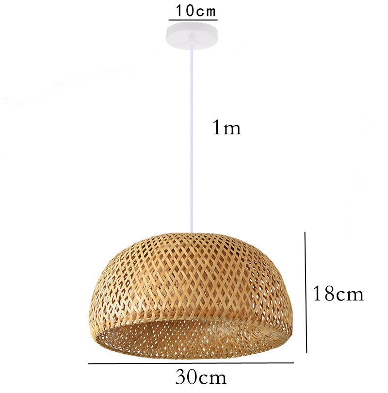 Natural Bamboo Hanging Lamp Handmade Asian Style