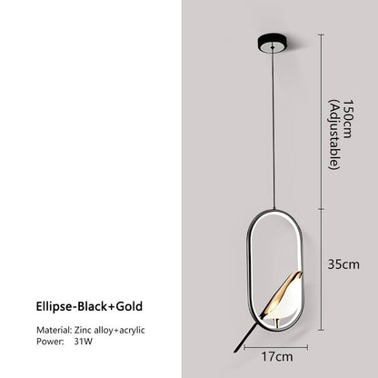 Modern Black Crystal Ceiling Lamp Pendant Light