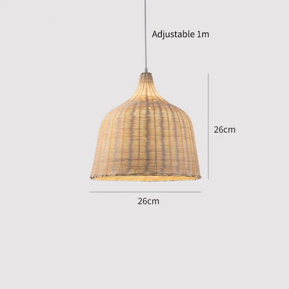 Natural Bamboo Hanging Lamp Handmade Asian Style