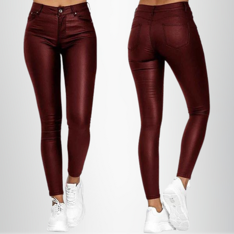 Comfortable Vegan Leather Wide Leg Pants