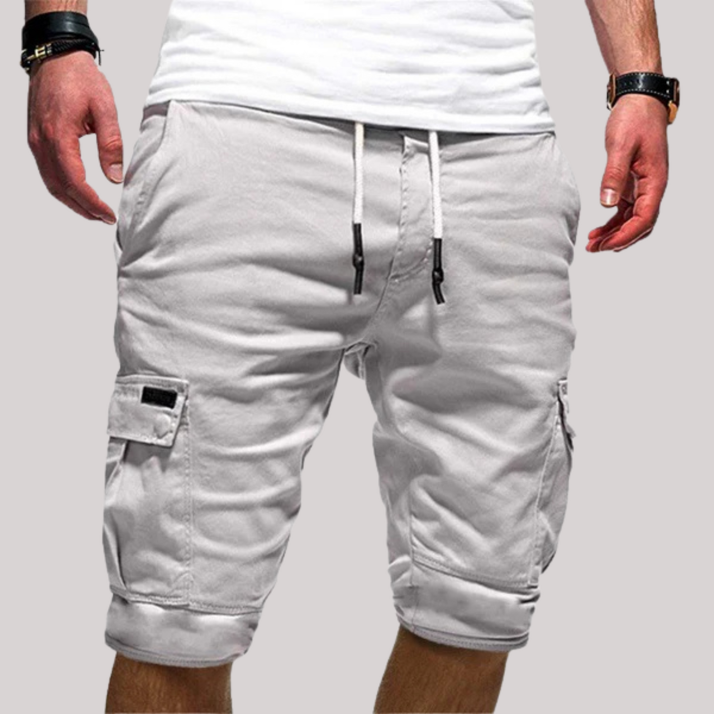 Ralph | Relaxed Fit Mens Cargo Shorts with Elastic Waist - VogeLuxe