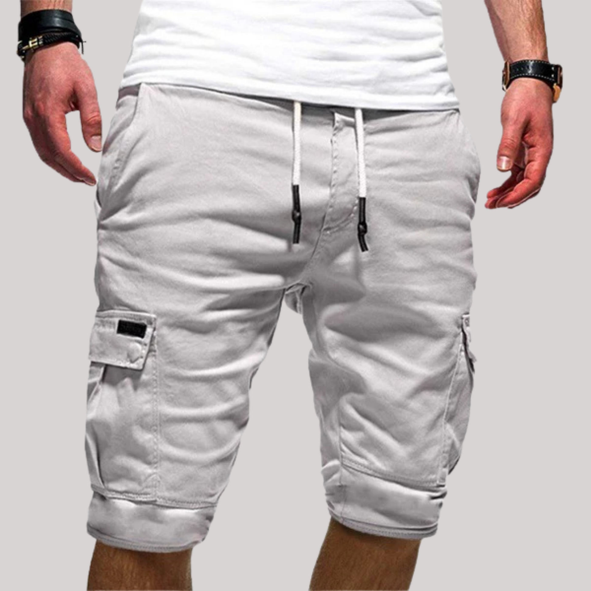 Ralph | Relaxed Fit Mens Cargo Shorts with Elastic Waist - VogeLuxe