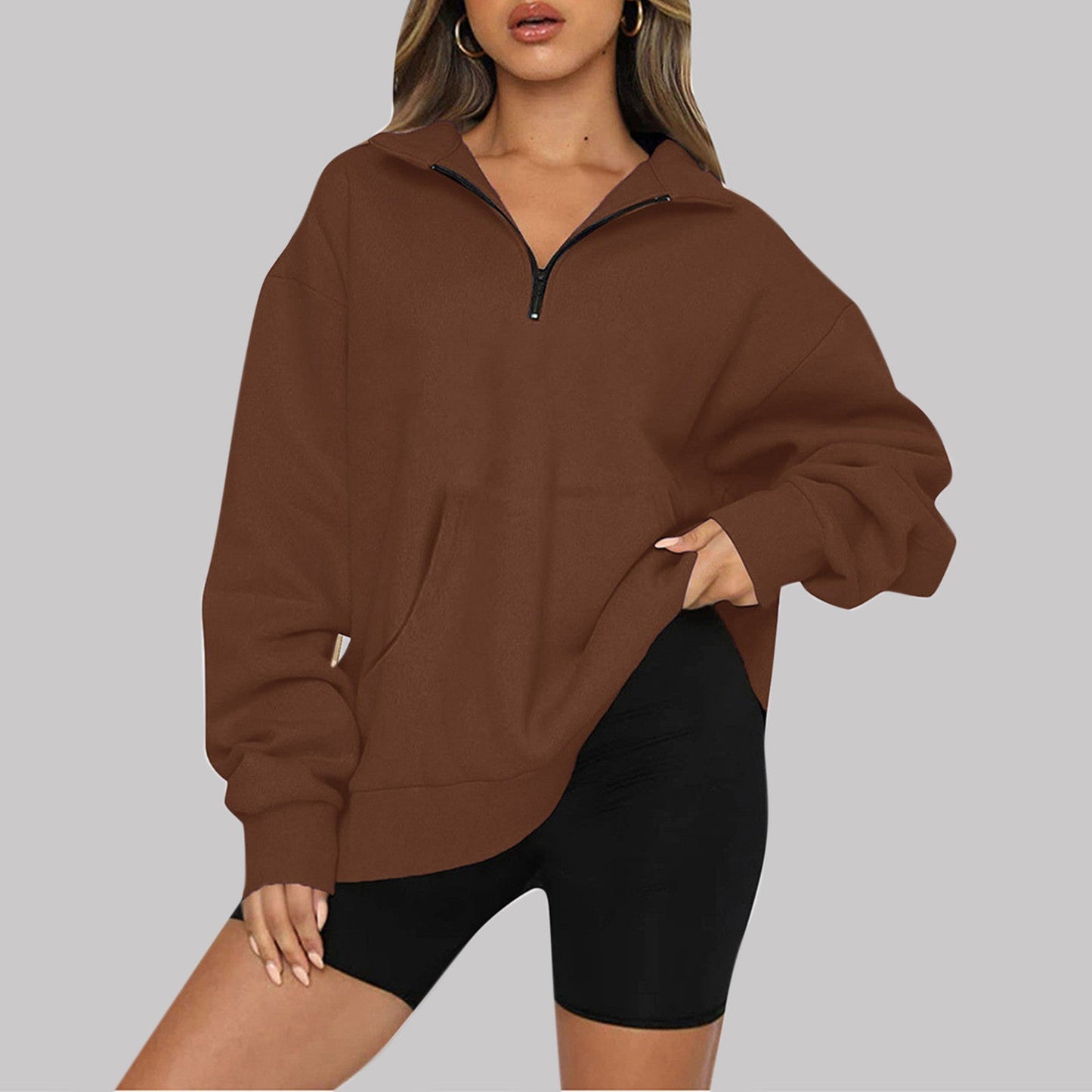 Warm Zipped Sweater for Women - Classic Winter Style