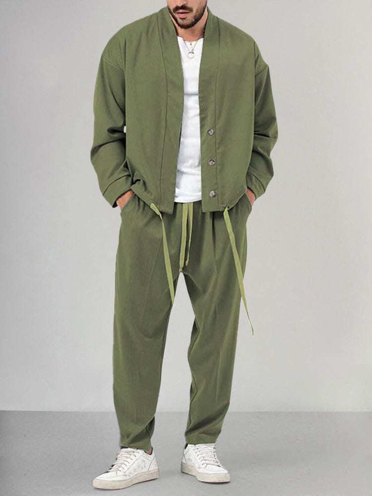 Casual 2-Piece Men's Suit Set with Jacket and Pants - VogeLuxe