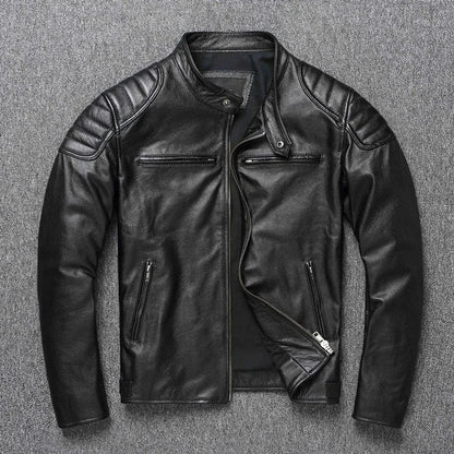 Genuine Leather Fur Trimmed Bomber Jacket