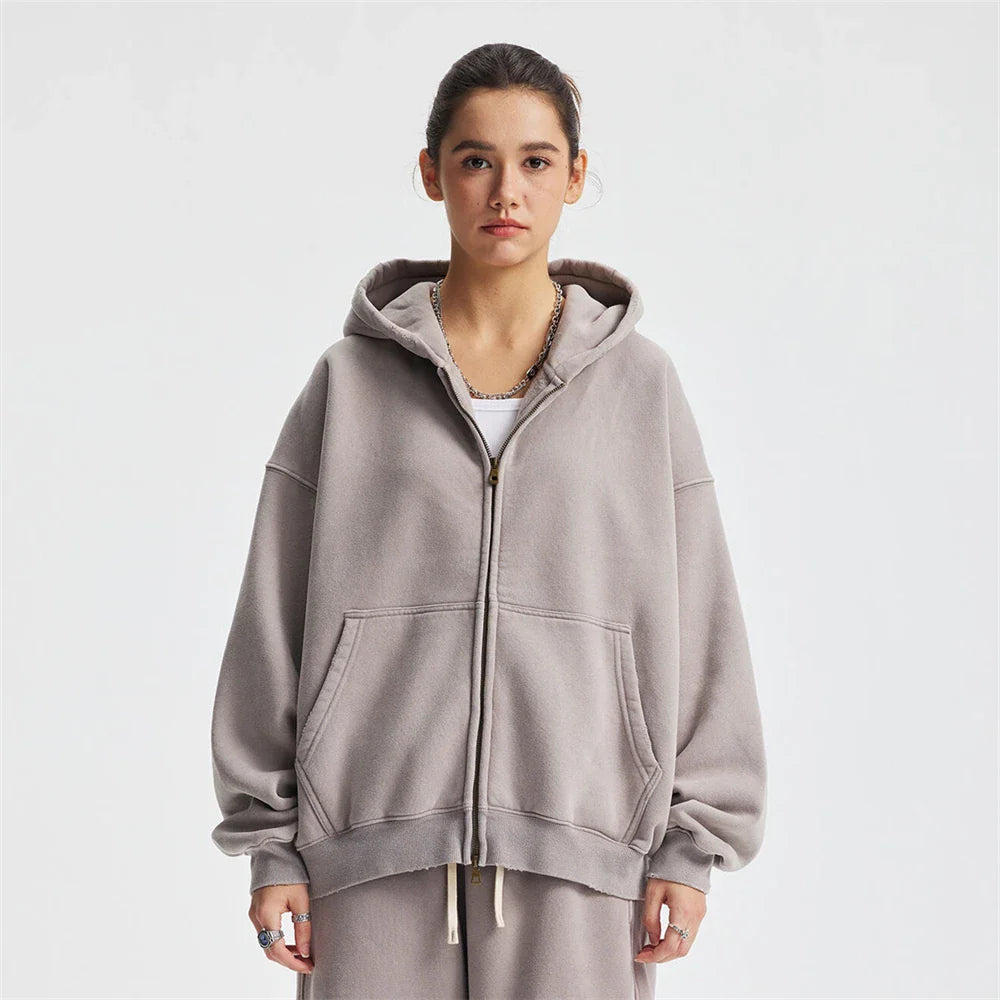 Warm Thick Fleece Zip Up Hoodie for Men and Women
