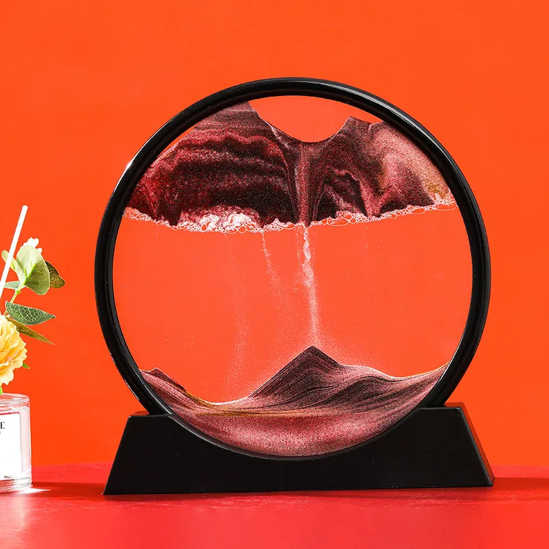 Decorative Glass Hourglass With Colorful Moving Sand