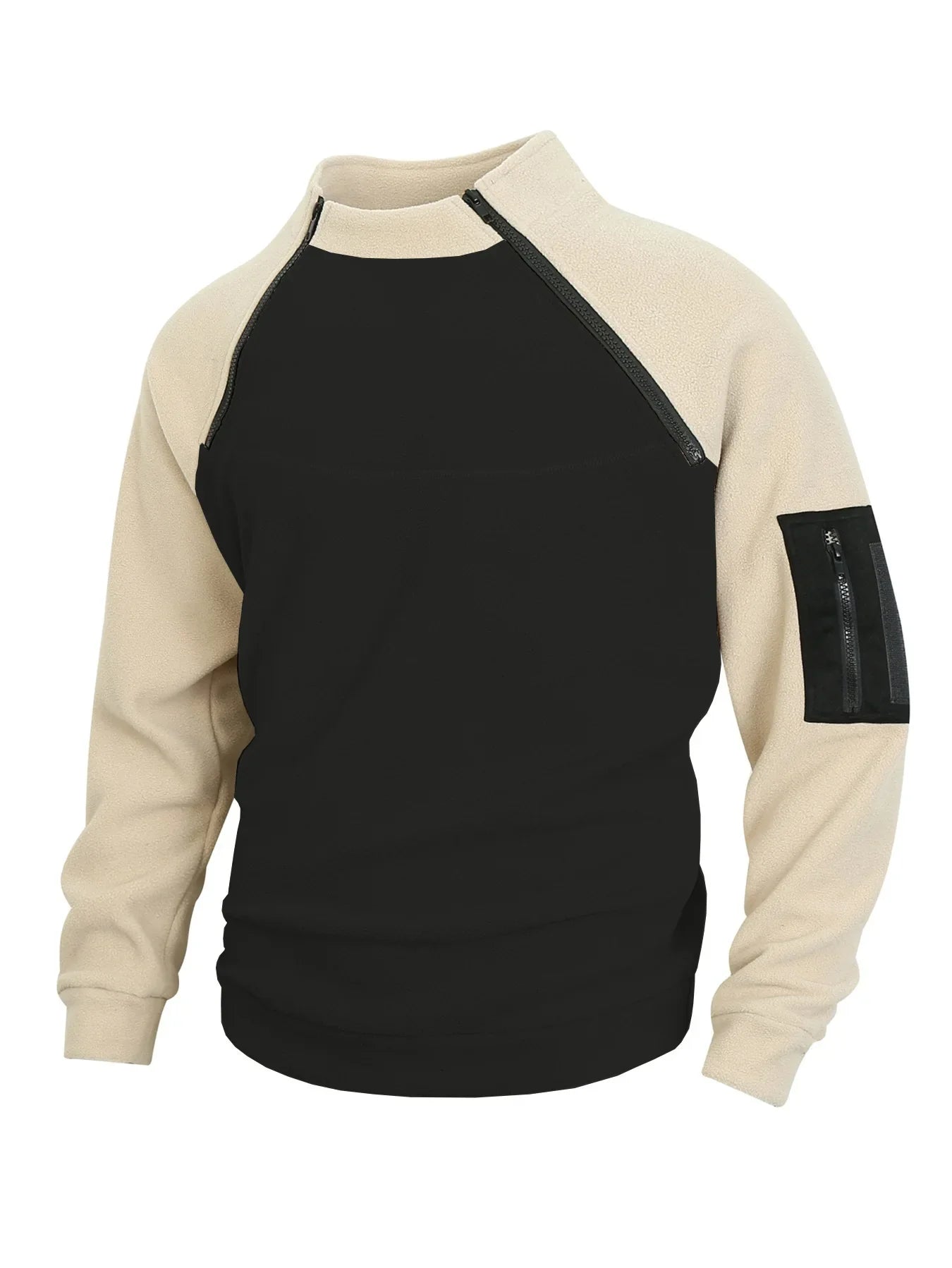 Slouchy Fit Men's Full-Zip Long Sleeve Hooded Sweater