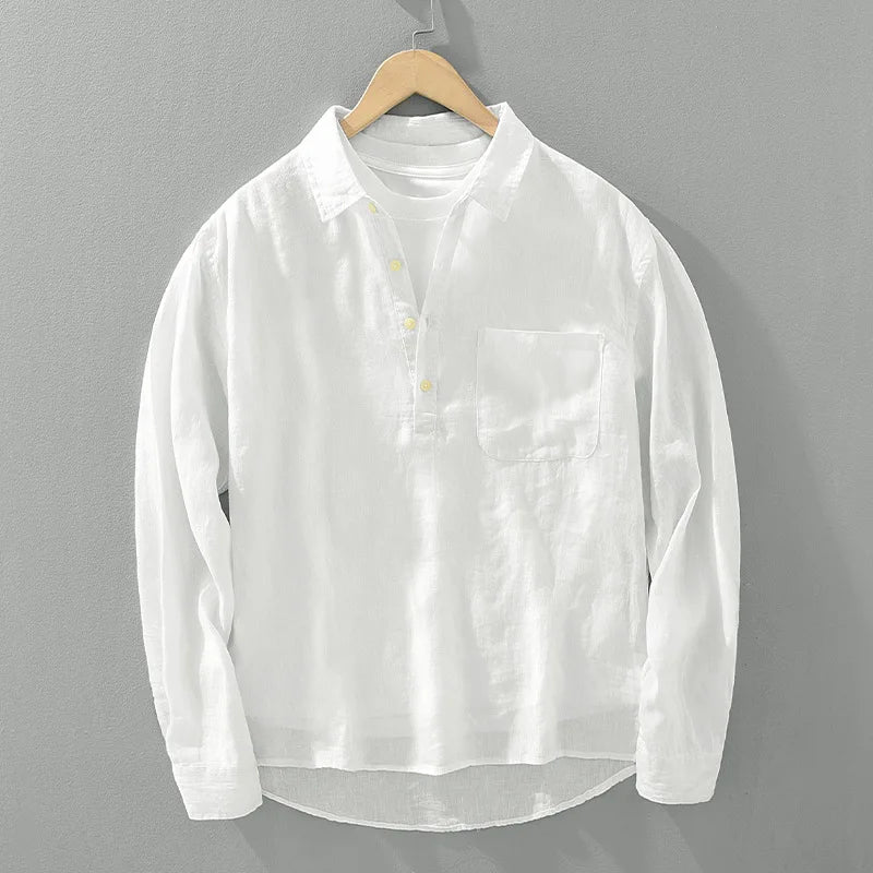 Relaxed Fit Casual Long Sleeve Men's Shirt