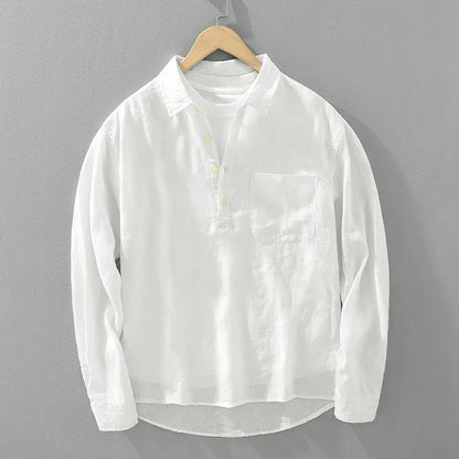 Relaxed Fit Casual Long Sleeve Men's Shirt