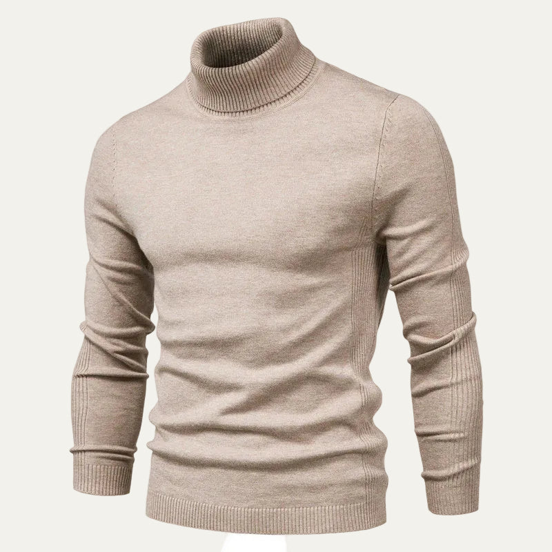 VogeLuxe | Men’s Breathable Textured Knit Turtleneck Sweater