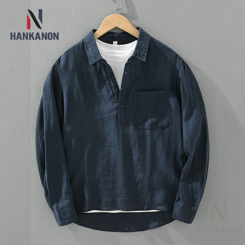 Relaxed Fit Casual Long Sleeve Men's Shirt - VogeLuxe