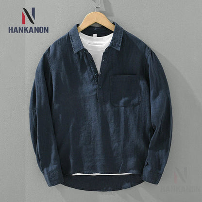 Relaxed Fit Casual Long Sleeve Men's Shirt - VogeLuxe
