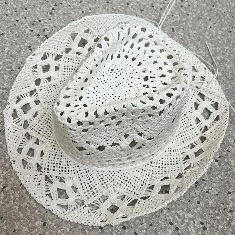 Rustic Summer Cowboy Hat with Wooden Beads