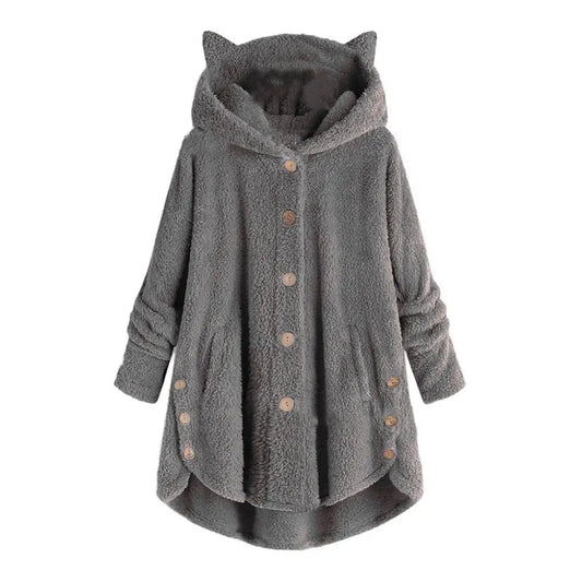 Warm Fuzzy Hoodie with Cat Ears for Women - VogeLuxe