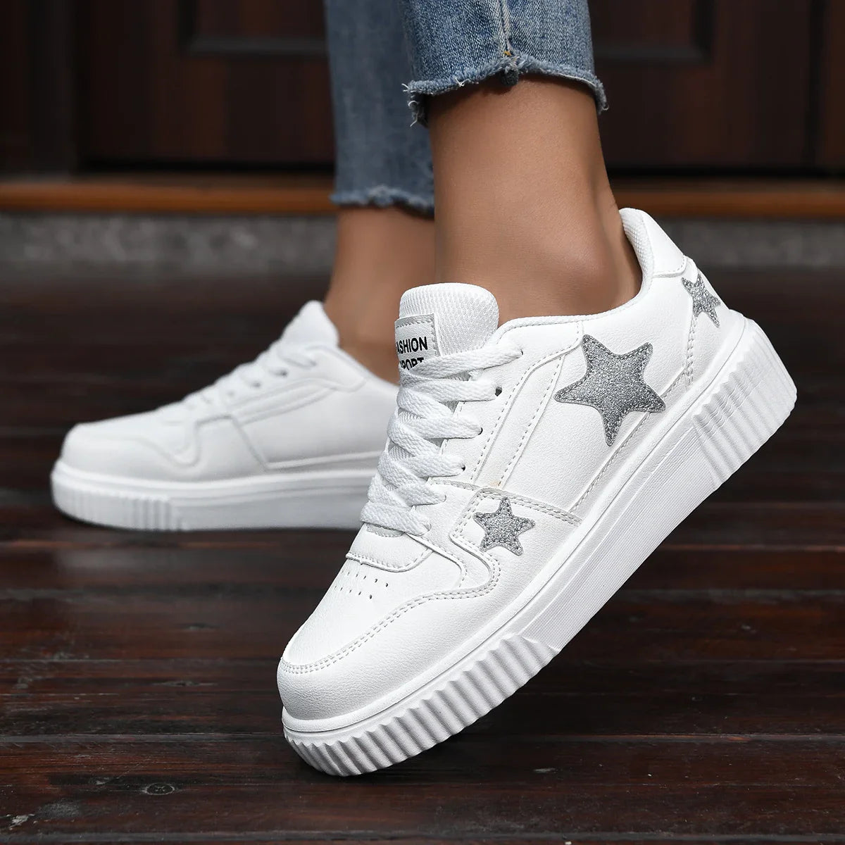 Ladies Glamorous Star Sneakers