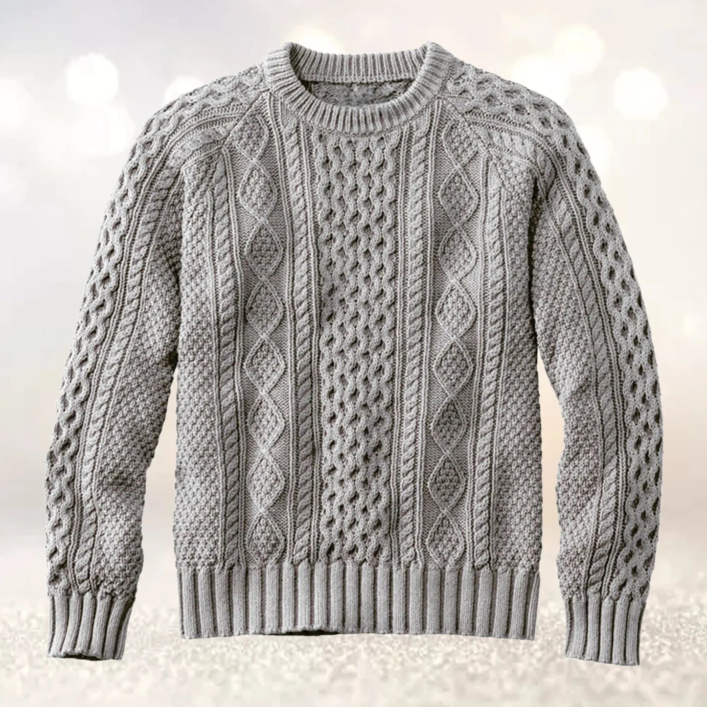 Warm Crew Neck Wool Sweater for Men