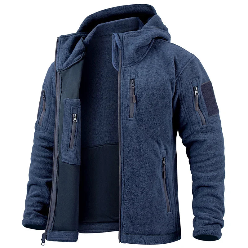 Insulated Hooded Fleece Jacket – Waterproof Multi Pocket Parka Coat